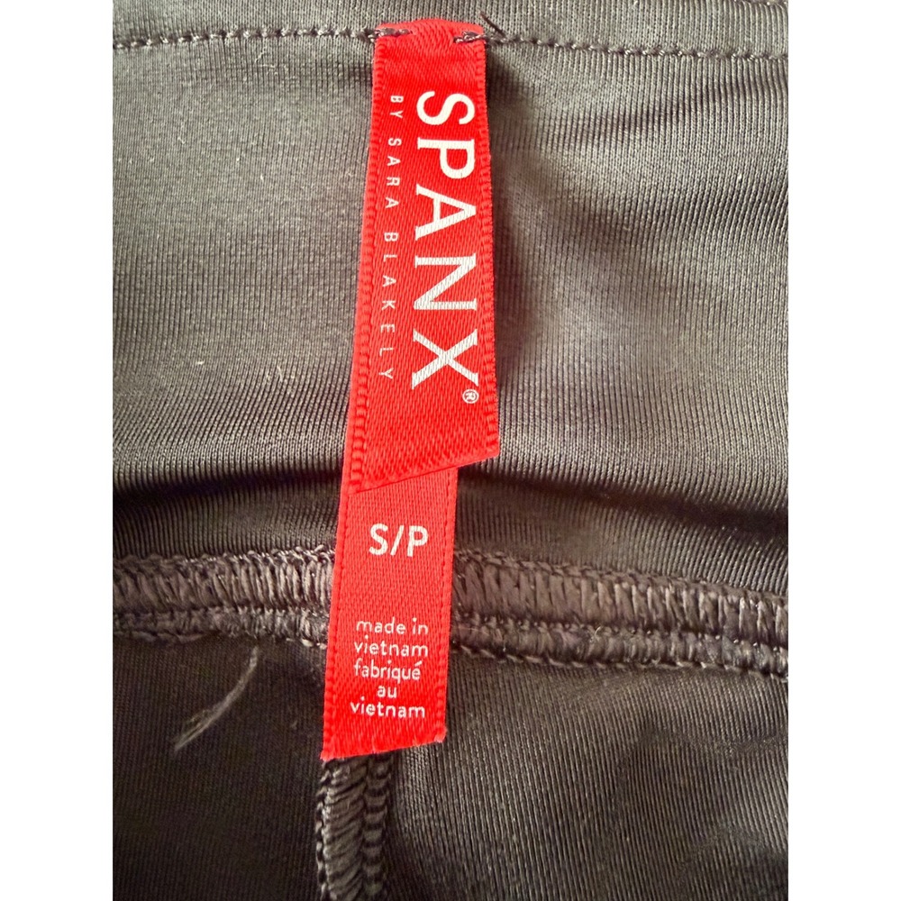 SPANX Patent Faux Leather Leggings Womens Small Black Shiny High Rise 20204R - Picture 3 of 6